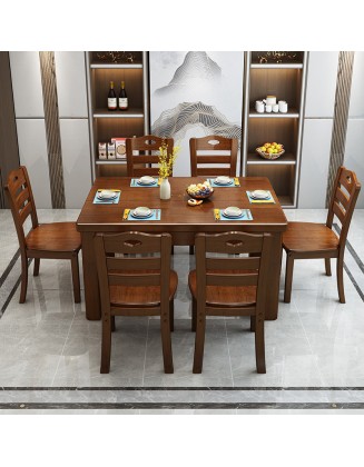 Solid wood dining table rectangular dining table household small household western dining table