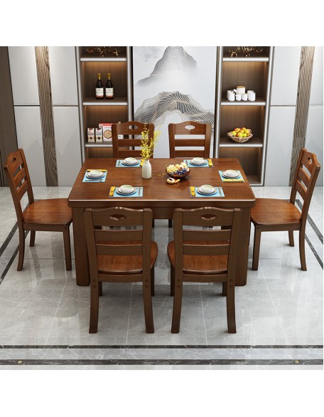 Solid wood dining table rectangular dining table household small household western dining table