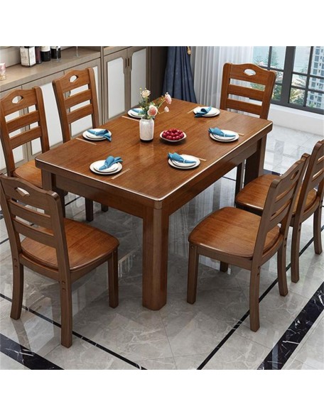Solid wood dining table rectangular dining table household small household western dining table