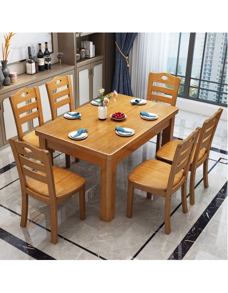 Solid wood dining table rectangular dining table household small household western dining table
