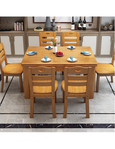 Solid wood dining table rectangular dining table household small household western dining table