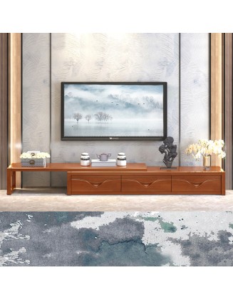 Simple new Chinese style large, medium and small household living room telescopic solid wood TV cabinet combination