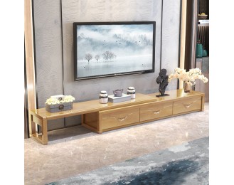 Simple new Chinese style large, medium and small household living room telescopic solid wood TV cabinet combination