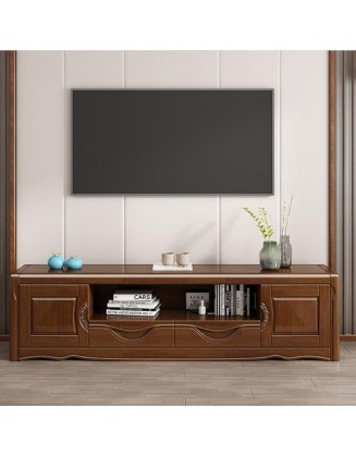 Solid wood TV stand oak log home floor cabinet 2.0 meters simple living room furniture