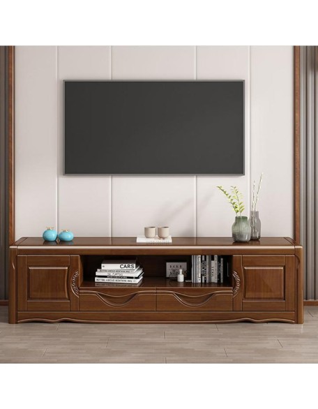 Solid wood TV stand oak log home floor cabinet 2.0 meters simple living room furniture