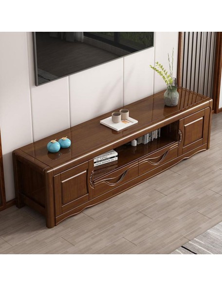 Solid wood TV stand oak log home floor cabinet 2.0 meters simple living room furniture