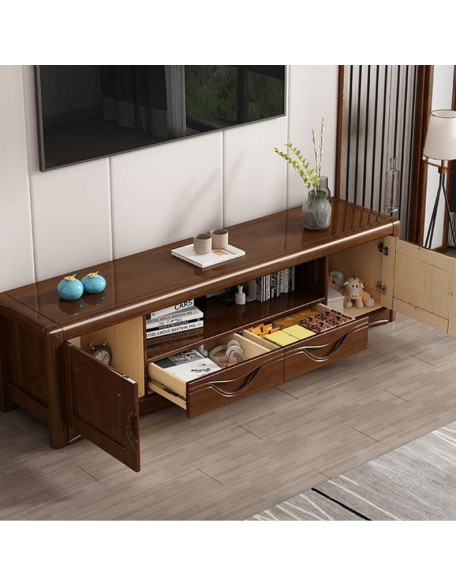 Solid wood TV stand oak log home floor cabinet 2.0 meters simple living room furniture