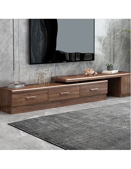 Chinese walnut solid wood telescopic TV cabinet coffee table combination multifunctional storage cabinet