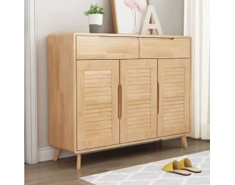 Solid Wooden Shoe Cabinet Small Household Living Room Household Log Balcony Organizer Storage Cabinet