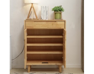 Simple modern solid wood shoe cabinet household doorway cabinet large capacity multi-layer storage cabinet