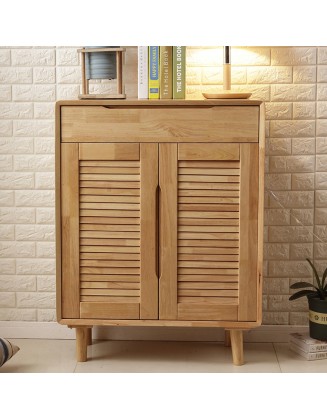 Simple modern solid wood shoe cabinet household doorway cabinet large capacity multi-layer storage cabinet