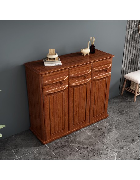 Chinese walnut shoe cabinet solid wood home entrance doorway cabinet balcony storage cabinet
