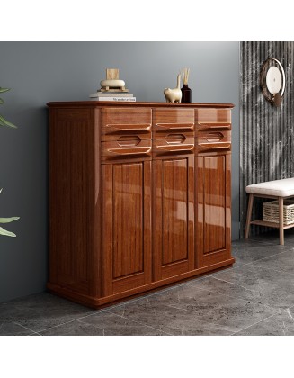 Chinese walnut shoe cabinet solid wood home entrance doorway cabinet balcony storage cabinet
