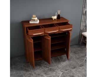 Chinese walnut shoe cabinet solid wood home entrance doorway cabinet balcony storage cabinet